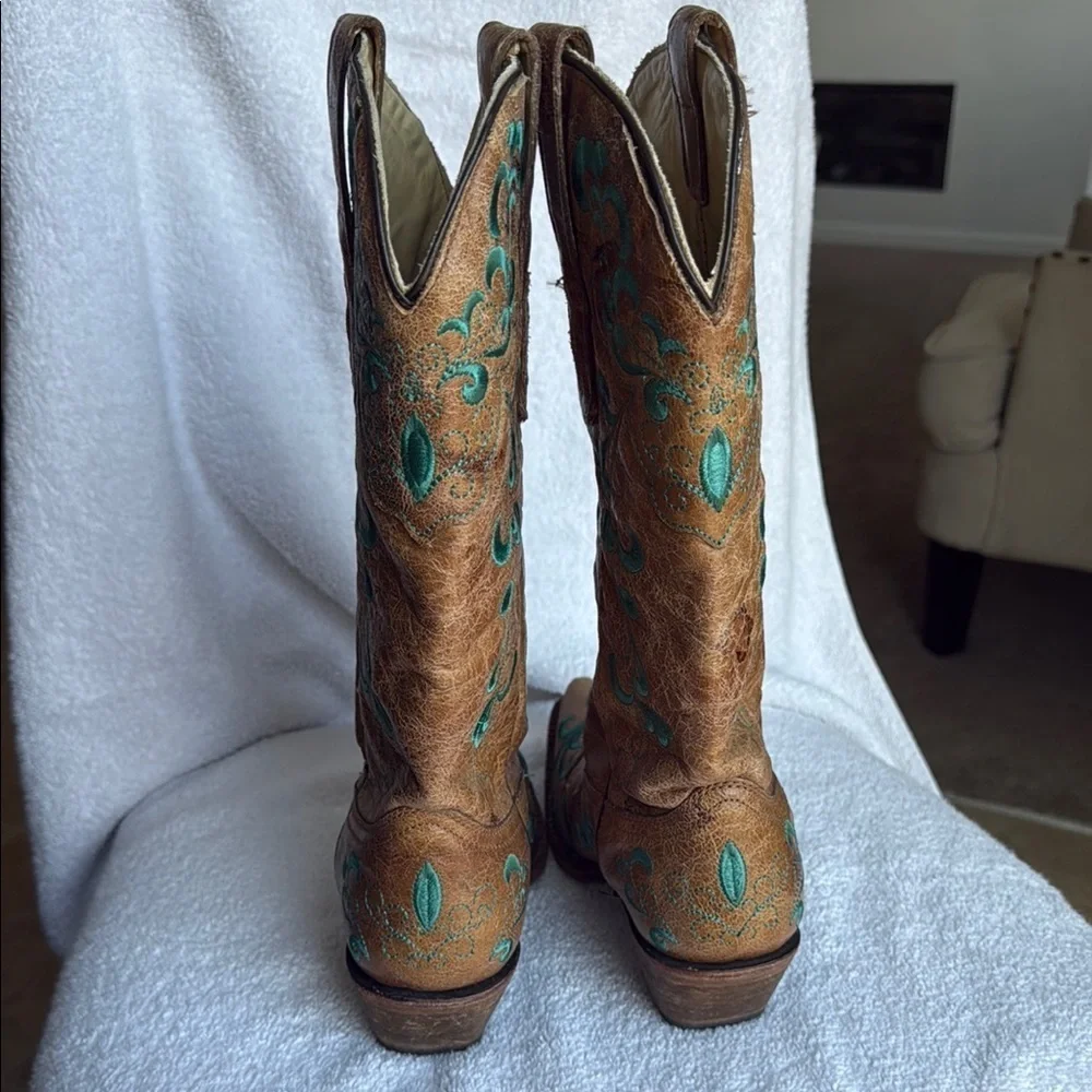 Corral Brown and Green Western Boots